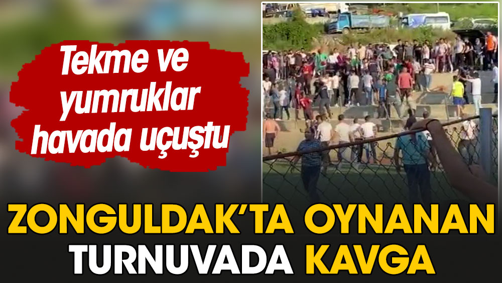 Zonguldak'taki maçta kavga çıktı. Tekme ve yumruklar havada uçuştu