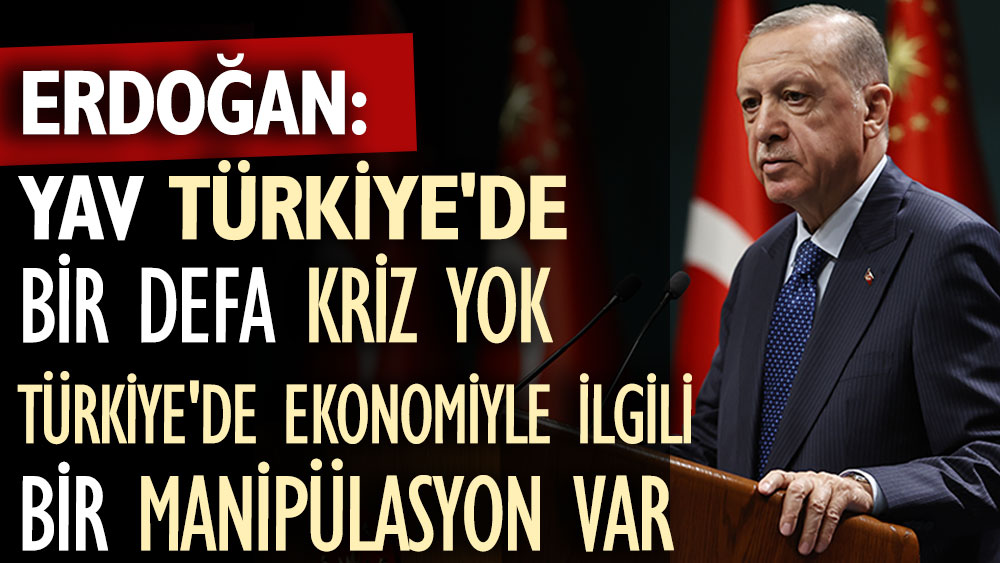 Erdoğan: Yav Türkiye'de bir defa kriz yok, Türkiye'de ekonomiyle ilgili bir manipülasyon var