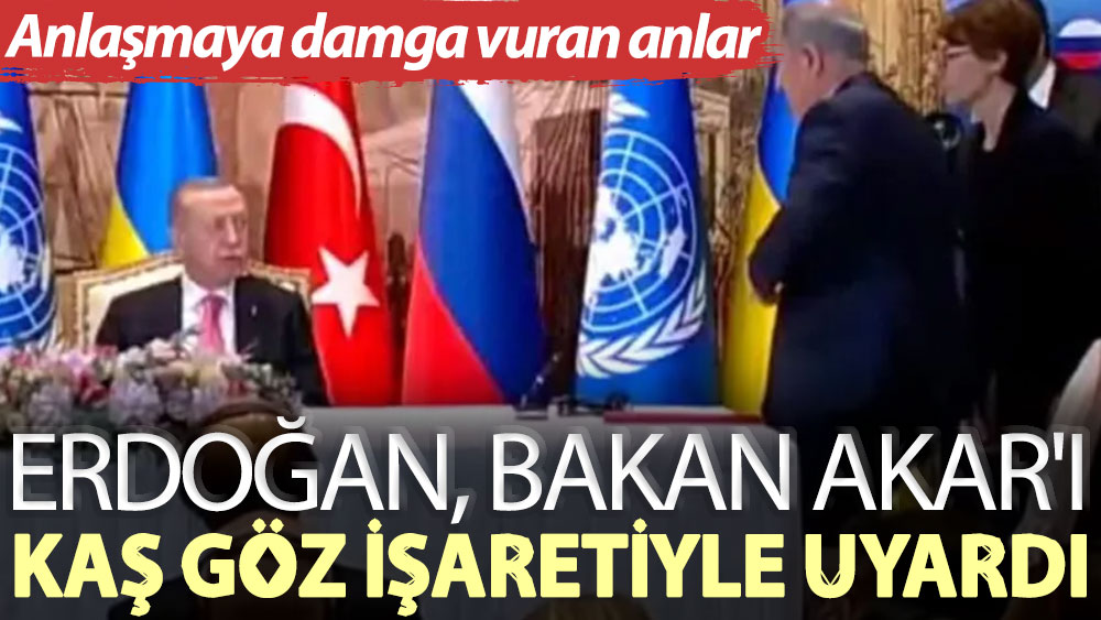 Erdoğan, Bakan Akar'ı kaş göz işaretiyle böyle uyardı