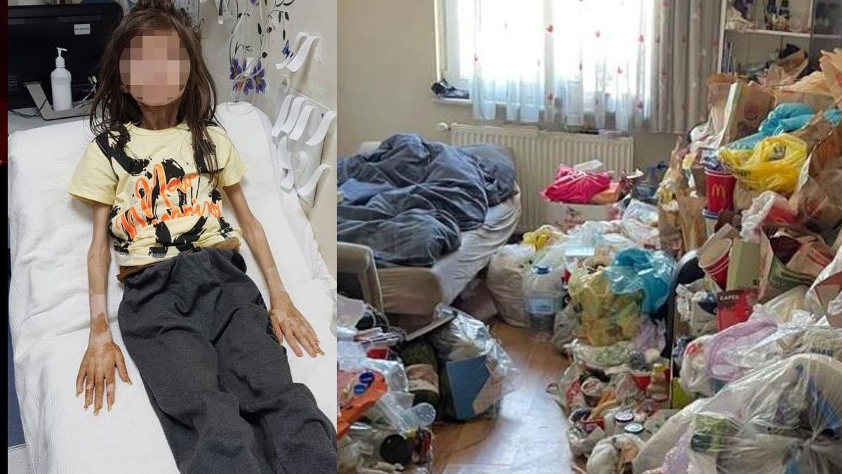 Çöp evde kilitli bulunan çocuk sosyal hizmetlere teslim edildi