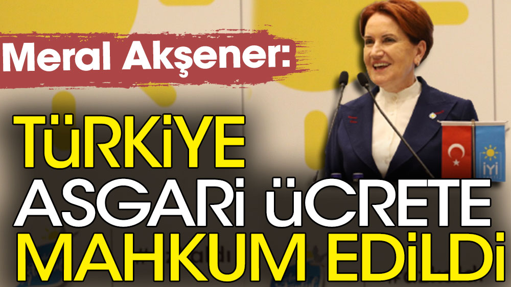 Meral Akşener: Türkiye asgari ücrete mahkum edildi