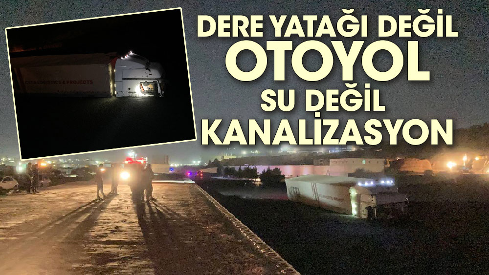 Tarsus-Adana-Gaziantep Otoyolunu kanalizasyon bastı! Yol trafiğe kapatıldı