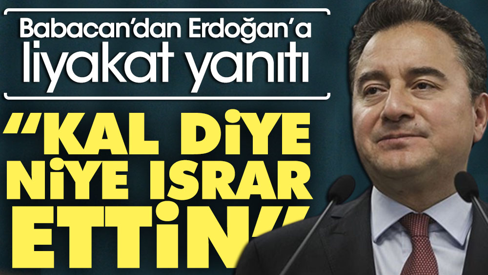 Babacan'dan Erdoğan'a liyakat yanıtı: Kal diye niye ısrar ettin
