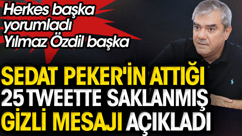 Herkes başka yorumladı Yılmaz Özdil başka: Sedat Peker'in attığı 25 twette saklanmış gizli mesajı açıkladı