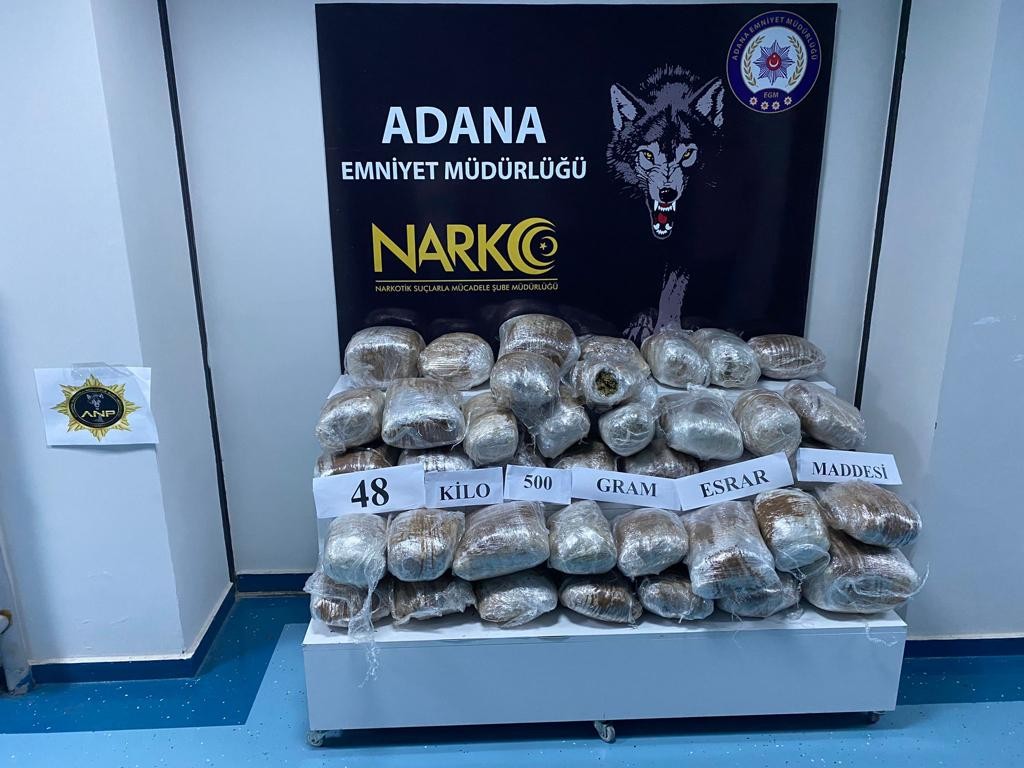Adana'da 48 kilo uyuşturucu ele geçirildi