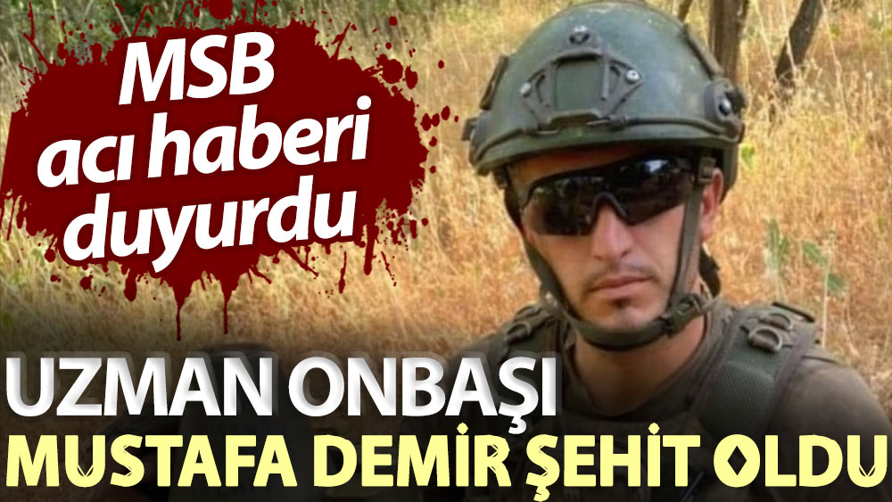 MSB acı haberi duyurdu: Uzman Onbaşı Mustafa Demir şehit oldu