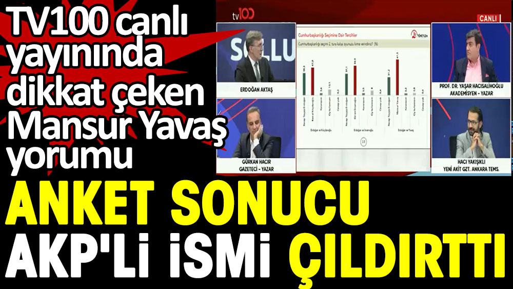 Anket sonucu TV100 canlı yayınında AKP’li ismi çıldırttı