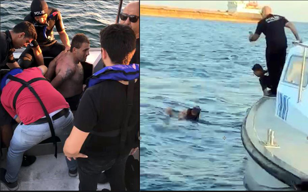 Polisi görünce denize atladı! 2 kilometre yüzdü ama kaçamadı…