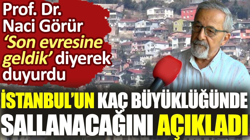 İşaret ettiği yer sallanan Naci Görür ‘Son evresine geldik’ diyerek duyurdu. İstanbul’un kaç büyüklüğünde sallanacağını açıkladı