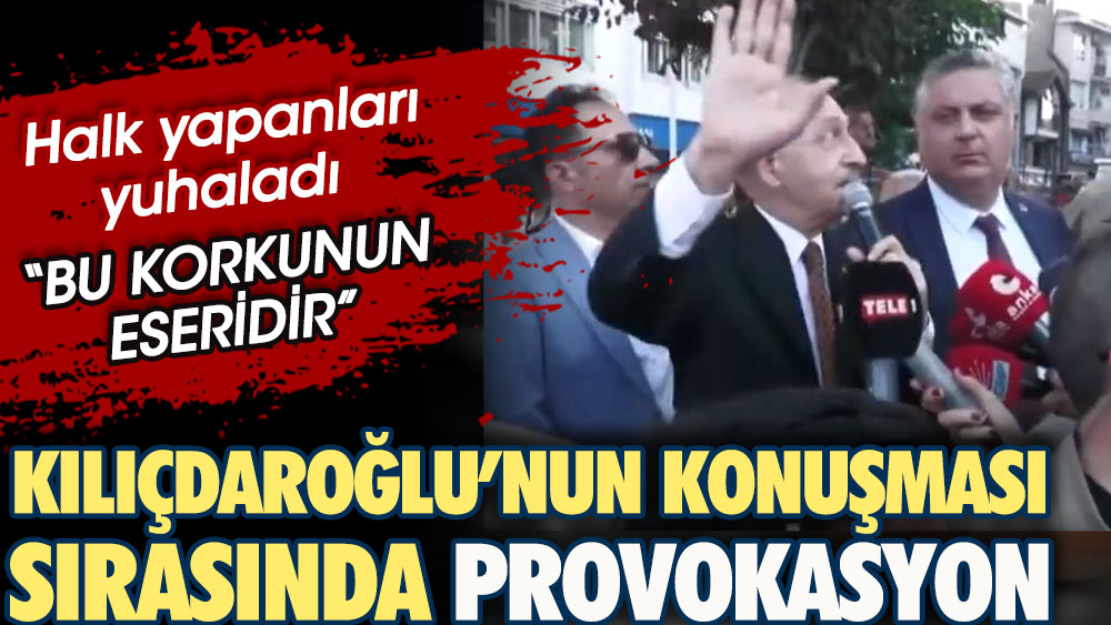 Kılıçdaroğlu'nun Yalova'daki konuşması sırasında pankart provokasyonu
