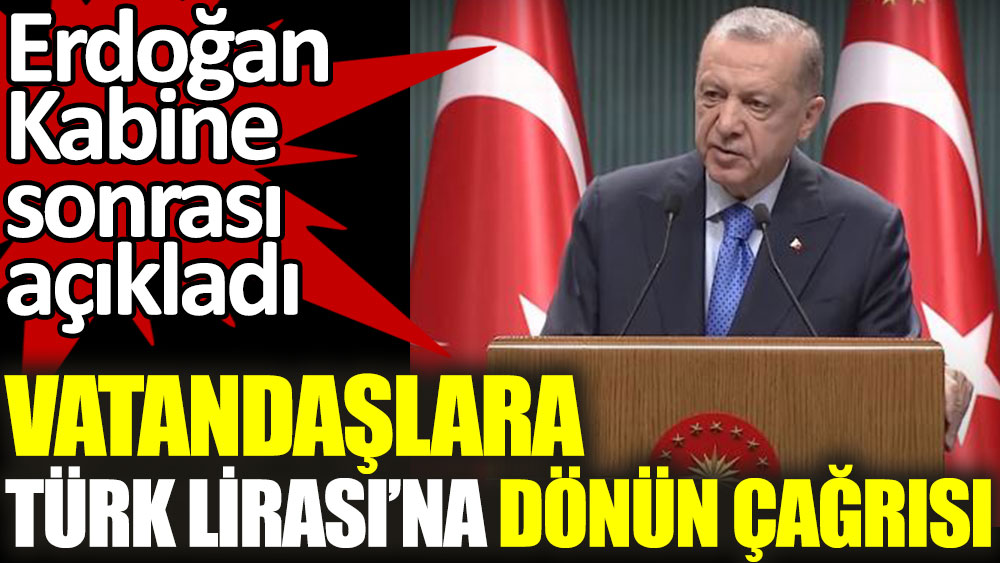 Cumhurbaşkanı Erdoğan Kabine toplantısından sonra vatandaşlara Türk Lirası'na dönün çağrısı yaptı