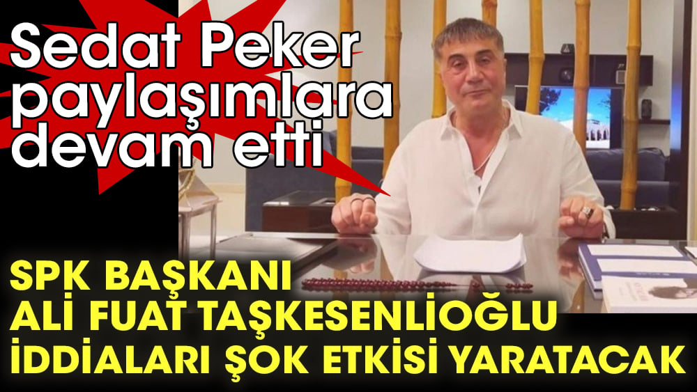 Sedat Peker paylaşımlara devam etti. SPK Başkanı Ali Fuat Taşkesenlioğlu  iddiaları şok etkisi yaratacak