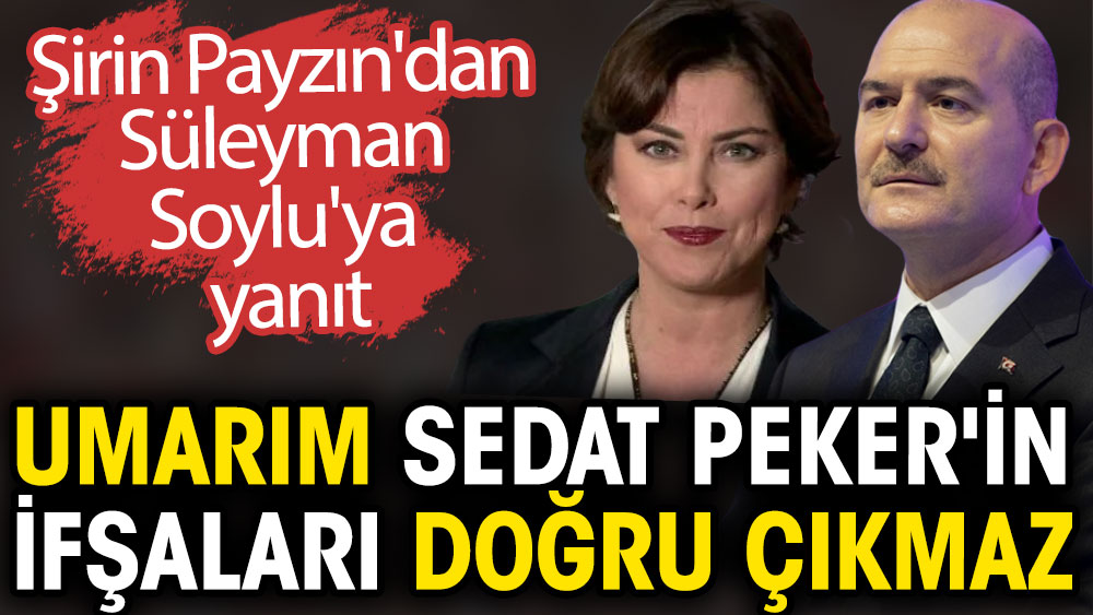 Şirin Payzın'dan Süleyman Soylu'ya yanıt: Umarım Sedat Peker'in ifşaları doğru çıkmaz