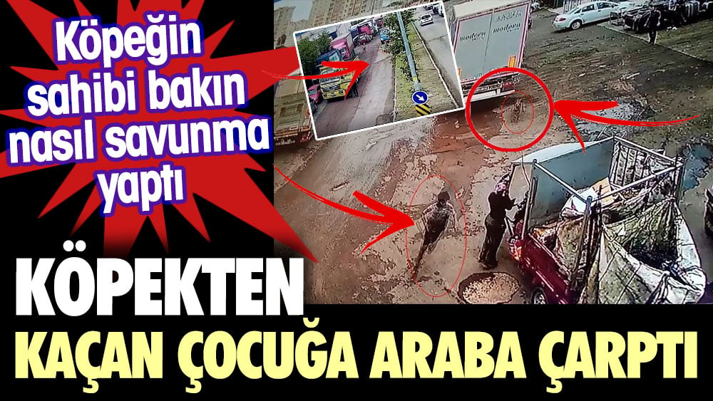 Köpekten kaçan çocuğa araba çarptı. Köpeğin sahibi bakın nasıl savunma yaptı