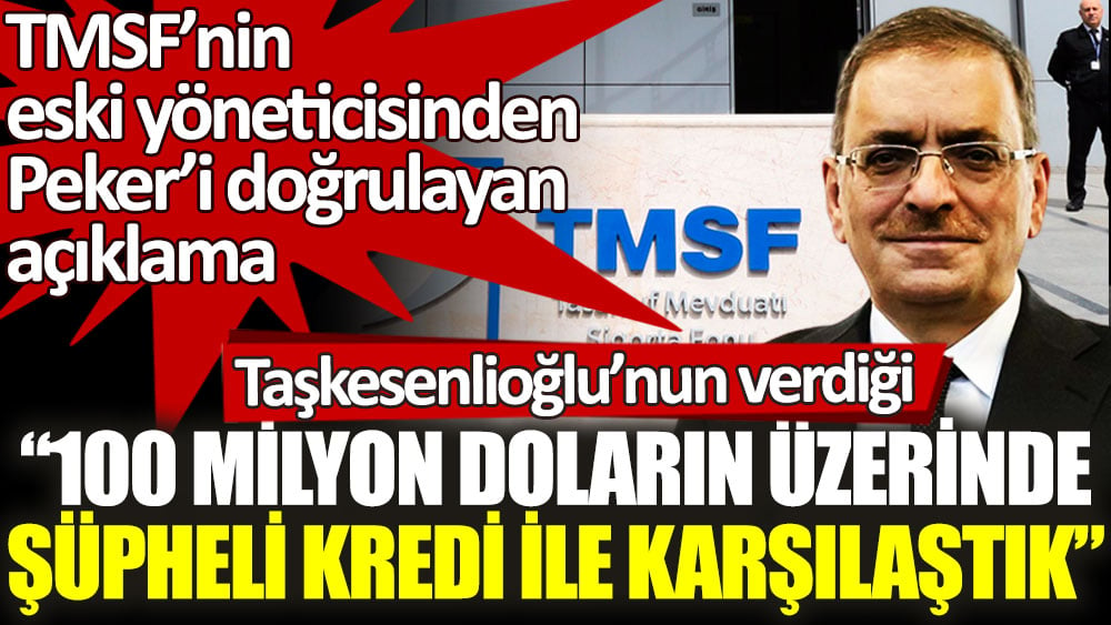 Eski TMSF yöneticisi Sedat Peker'i doğruladı: Ali Fuat Taşkesenlioğlu’nun verdiği 100 milyon doların üzerinde şüpheli kredi ile karşılaştık