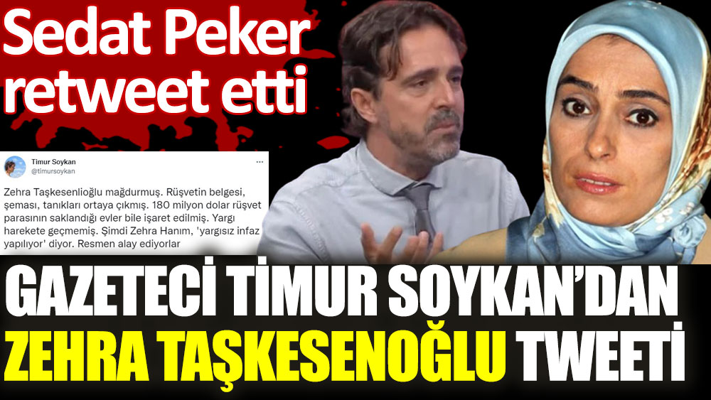 Gazeteci Timur Soykan’dan Zehra Taşkesenoğlu tweeti. Sedat Peker retweet etti