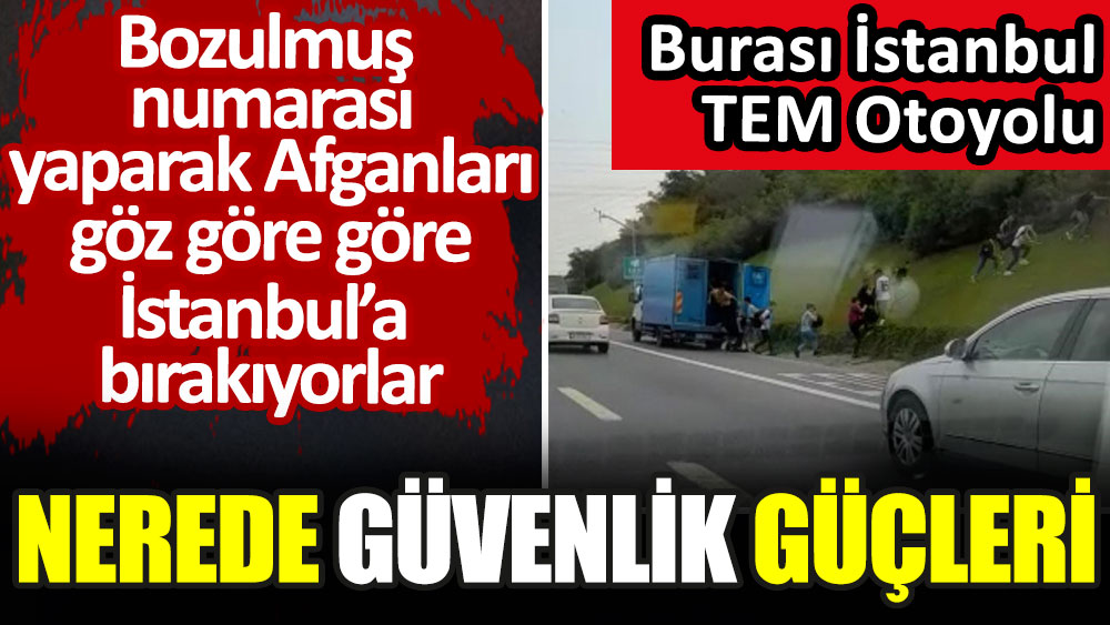 Burası İstanbul TEM Otoyolu. Bozulmuş araç numarasıyla Afganları göz göre göre İstanbul'a bırakıyorlar. Nerede güvenlik güçleri