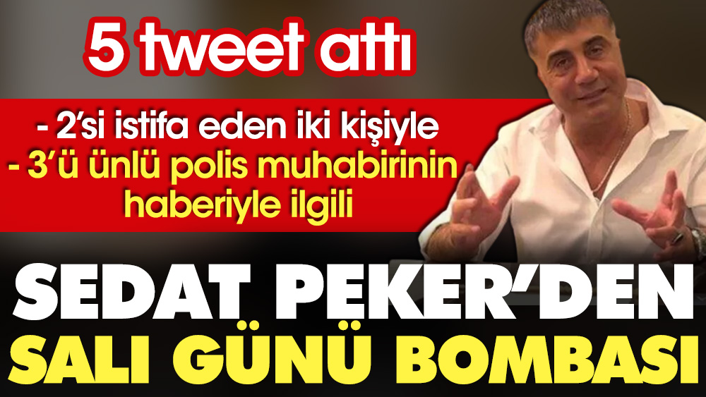 Sedat Peker'den Salı günü bombası. 5 tweet attı. 2'si istifa eden iki kişi, 3'ü bir polis muhabirinin haberiyle ilgili