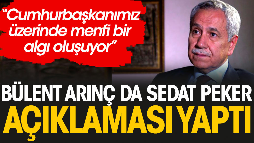 Bülent Arınç da Sedat Peker açıklaması yaptı: Cumhurbaşkanımız üzerinde menfi bir algı oluşuyor