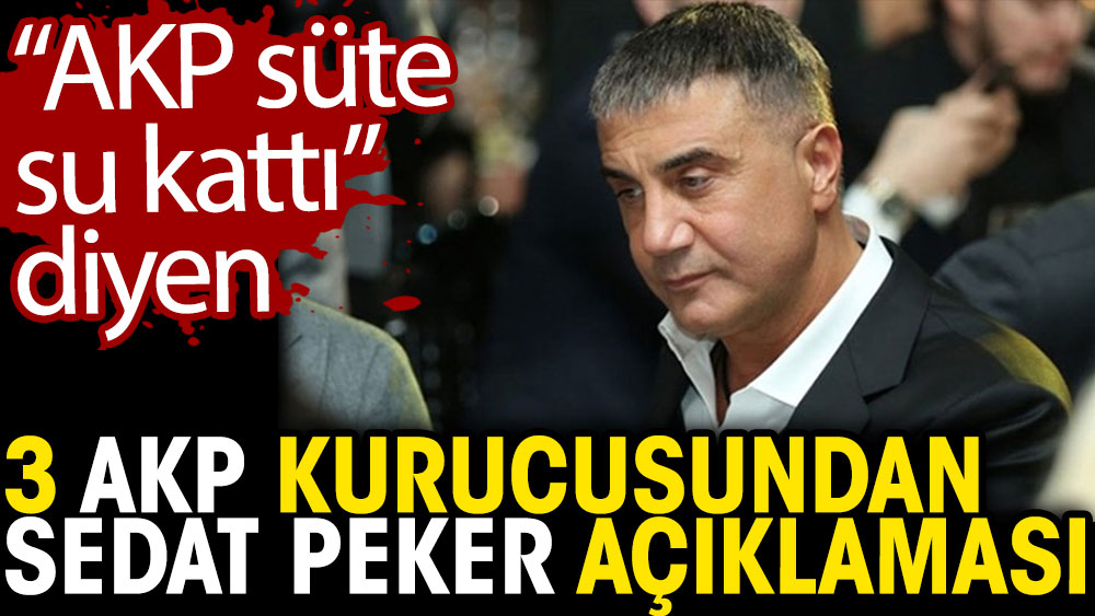 AKP kurucularından Sedat Peker açıklaması. AKP süte su kattı dedi
