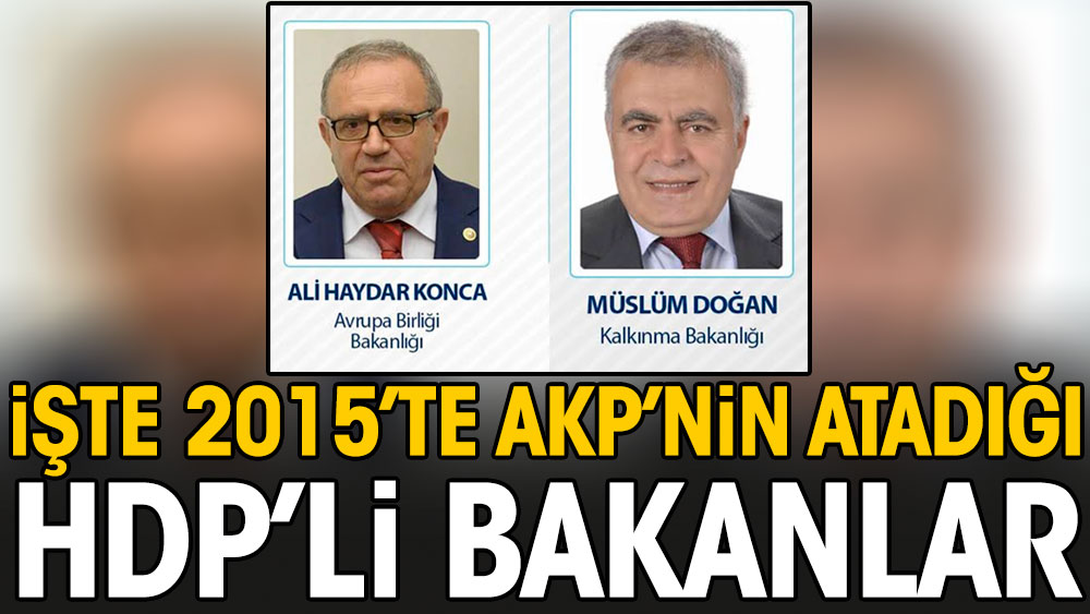 İşte 2015'te AKP'nin atadığı HDP'li bakanlar