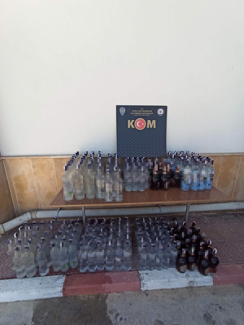 Aydın'da 248 şişe sahte alkol ele geçirildi