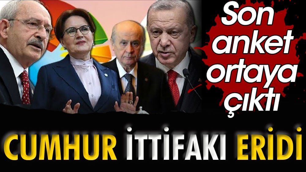 Son anket ortaya çıktı. Cumhur İttifakı eridi