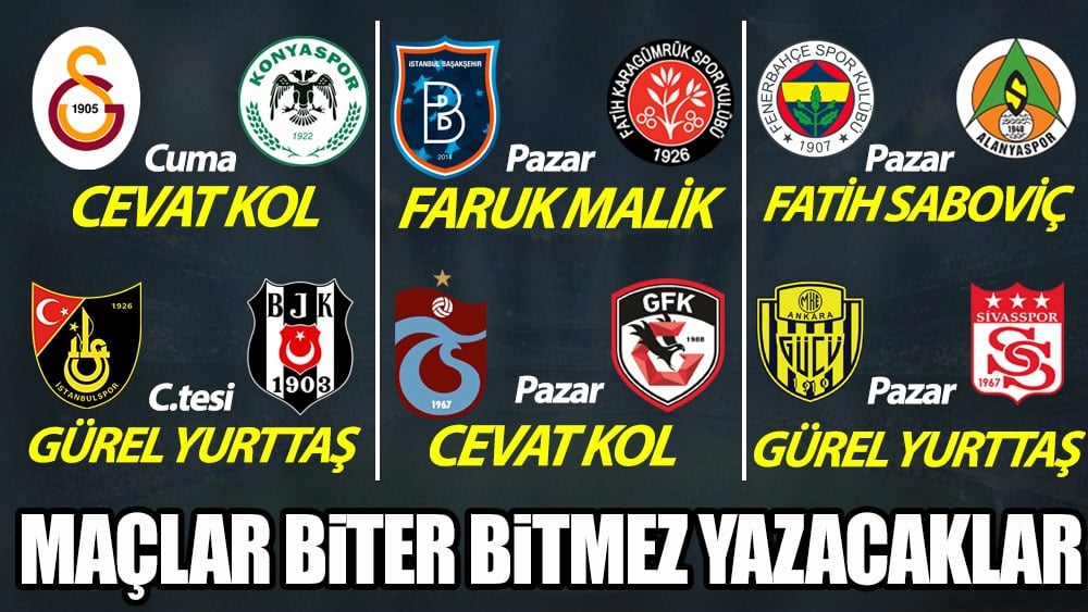 Süper Lig'de 7. hafta heyecanı başlıyor! Maçlar biter bitmez yazacaklar