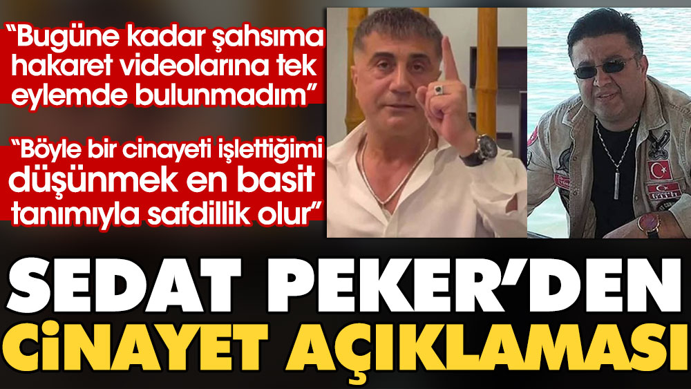 Sedat Peker'den cinayet açıklaması: En basit tanımıyla safdillik