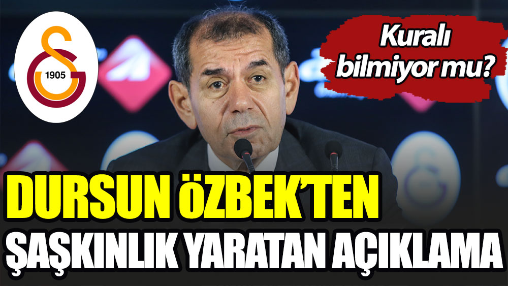 Dursun Özbek'ten şaşkınlık yaratan açıklama: Kuralı bilmiyor mu?