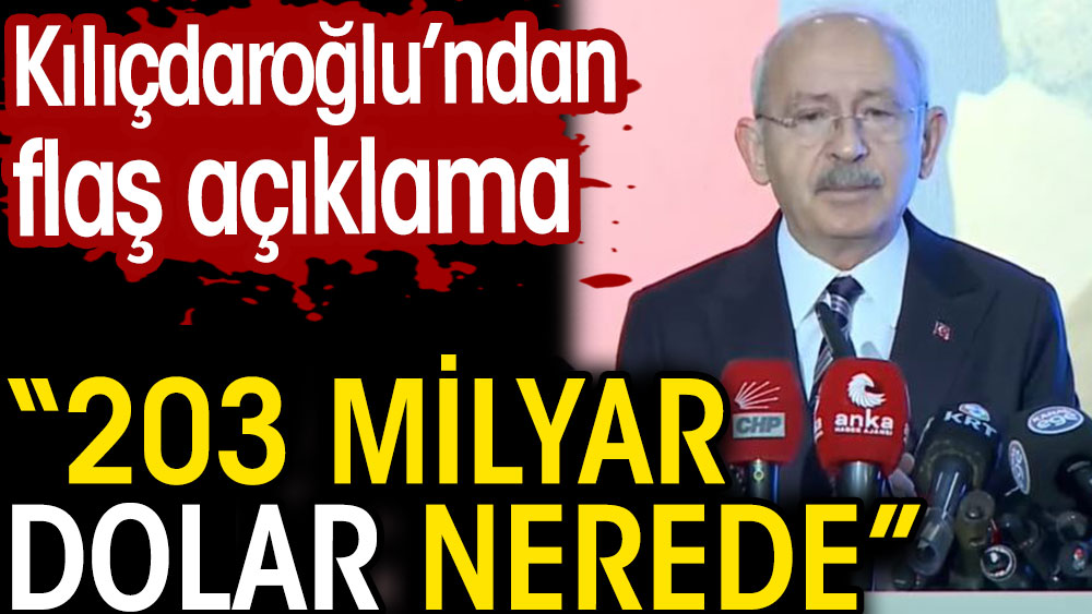 Kılıçdaroğlu'ndan flaş açıklama: 203 milyar dolar nerede?