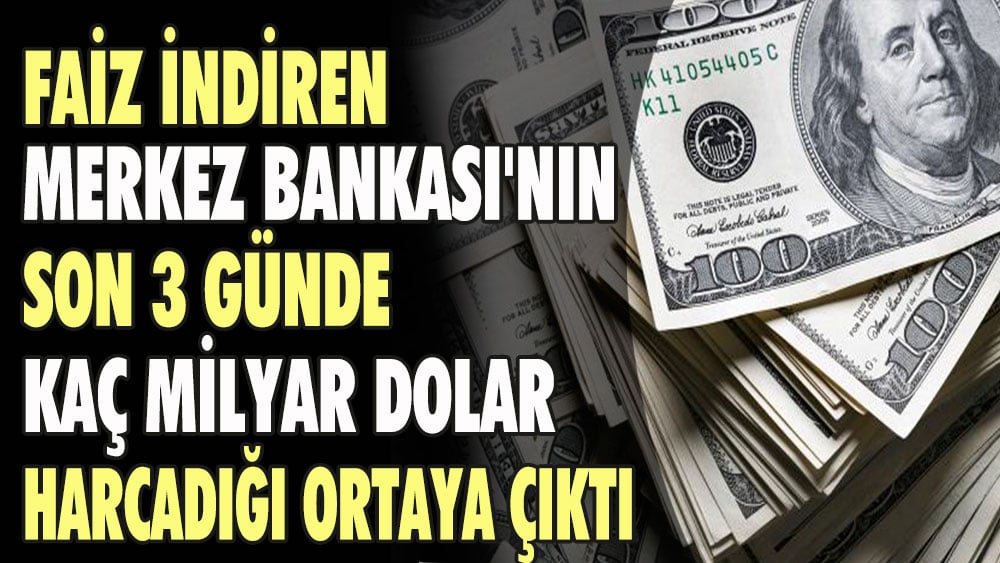 Faiz indiren Merkez Bankası'nın son 3 günde kaç milyar dolar harcadığı ortaya çıktı