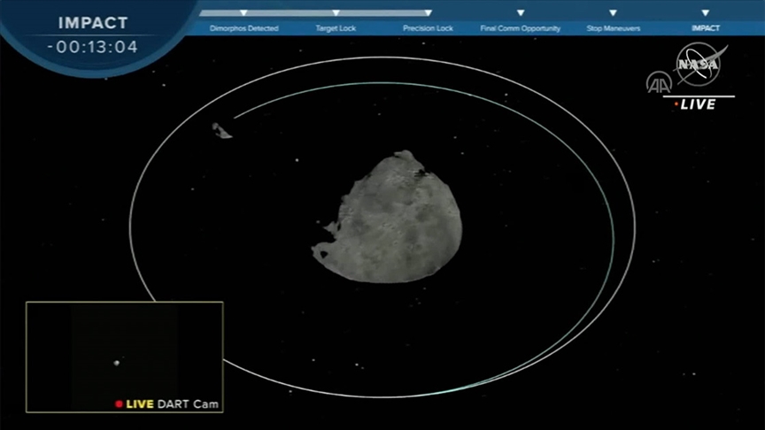 NASA'dan bir ilk: DART uzay aracı, Dimorphos asteroidine planlı çarpmayı başardı