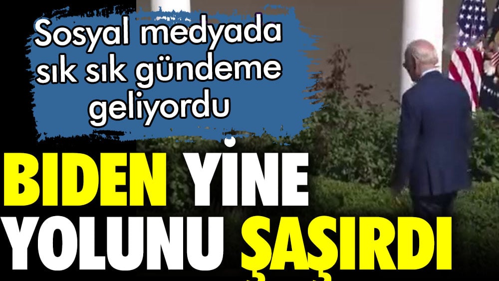 ABD Başkanı Joe Biden, kürsüden inmek isterken yine yolunu şaşırdı. Biden'in hareketleri zaman zaman sosyal medyada gündem oluyordu