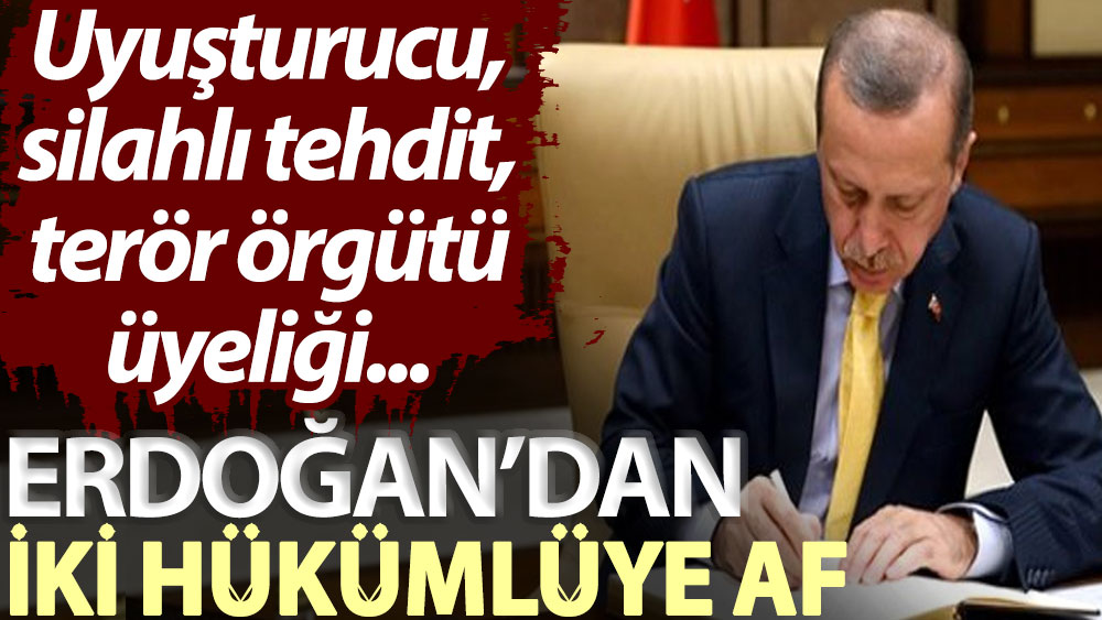 Erdoğan’dan iki hükümlüye af! Uyuşturucu, silahlı tehdit, terör örgütü üyeliği...
