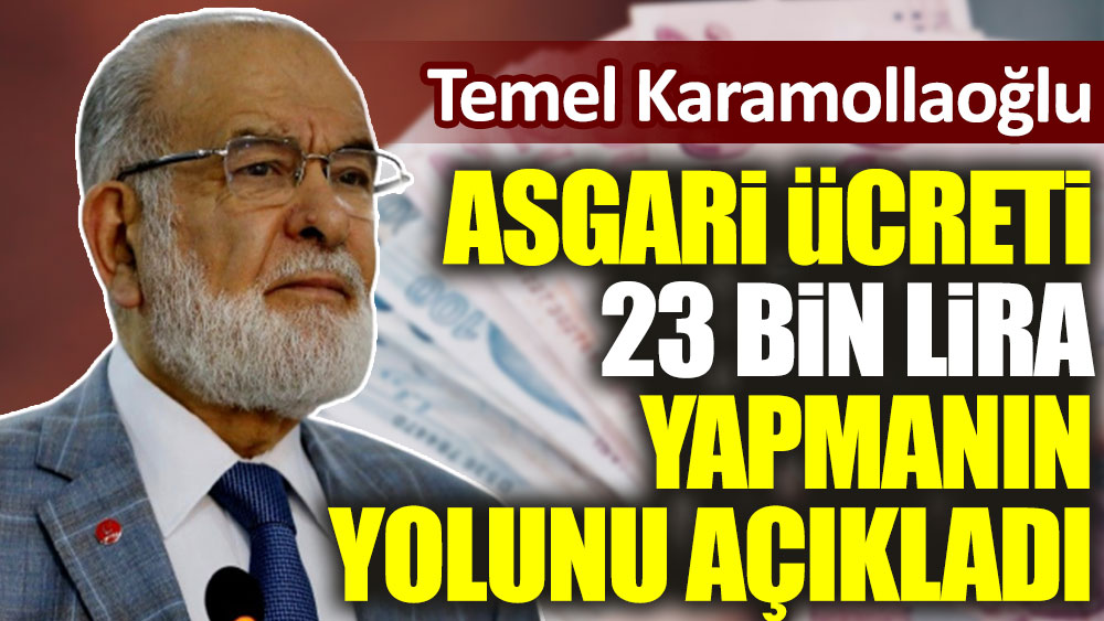 Temel Karamollaoğlu asgari ücreti 23 bin lira yapmanın yolunu açıkladı