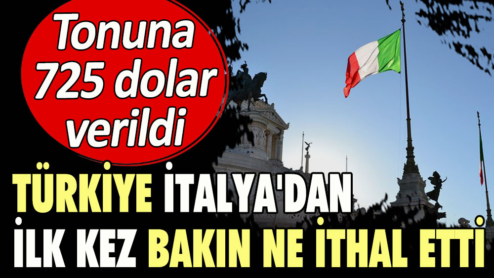 Türkiye İtalya'dan ilk kez bakın ne ithal etti? Tonuna 725 dolar verildi