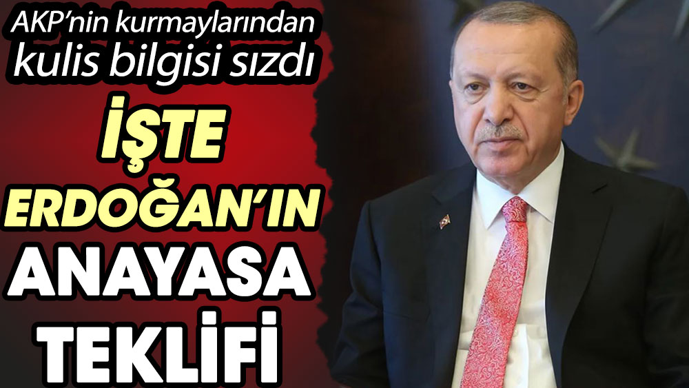 AKP'nin kurmaylardan kulis bilgisi sızdı! İşte Erdoğan’ın anayasa teklifi