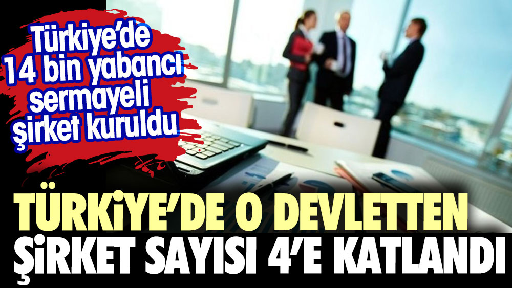 Türkiye’de o devletten şirket sayısı 4'e katlandı. Türkiye'de 14 bin yabancı sermayeli şirket sayısı