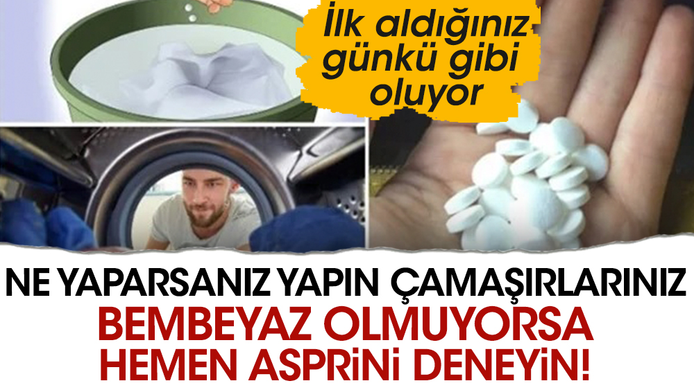 Ne yaparsanız yapın çamaşırlarınız bembeyaz olmuyorsa hemen asprini deneyin! İlk aldığınız günkü gibi oluyor