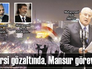 Mursi gözaltında, Mansur görevde