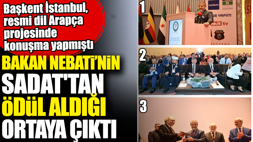 Bakan Nebati SADAT'ın başkent İstanbul resmi dil Arapça projesinde konuşma yapıp ödül almış