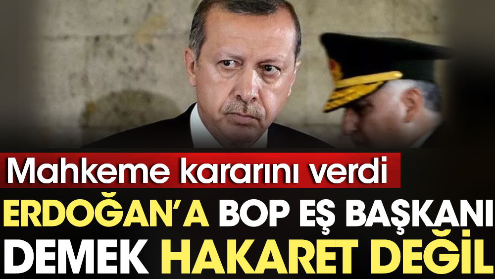 Mahkeme kararını verdi: Erdoğan'a 'BOP Eş Başkanı' demek hakaret değil