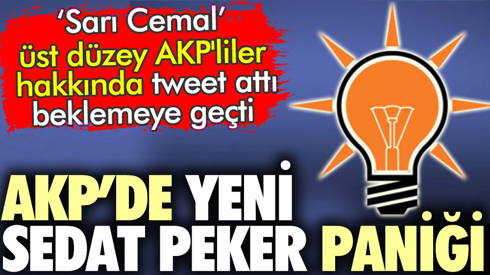 AKP'de yeni Sedat Peker paniği. 'Sarı Cemal' üst düzey AKP'liler hakkında tweet attı beklemeye geçti