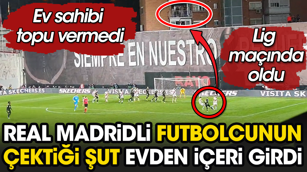 Real Madridli yıldızın çektiği şut kale arkasından evin içine kaçtı. Ev sahibi "Topu vermem" dedi