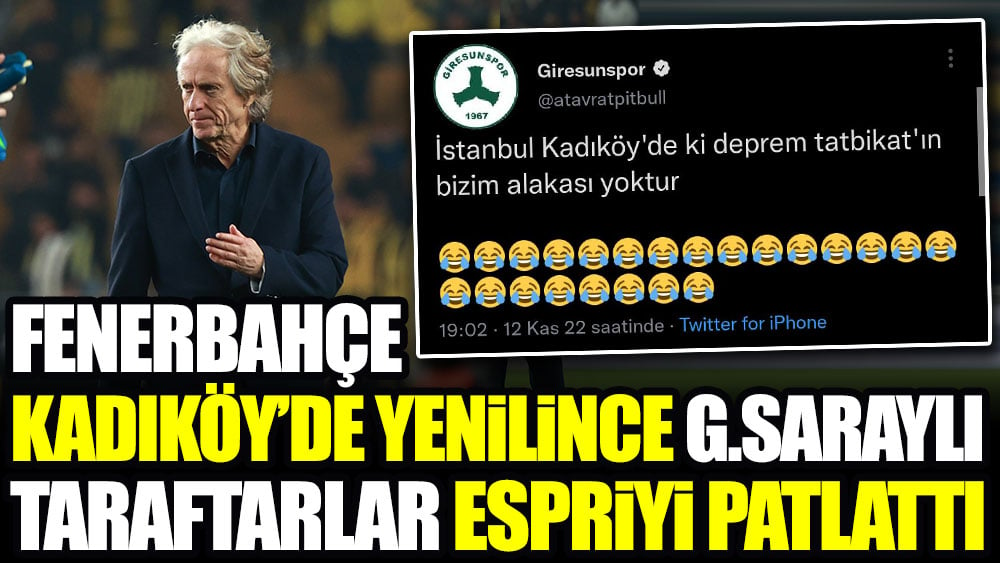 Fenerbahçe Kadıköy'de yenilince Galatasaraylı taraftarlar espriyi patlattı