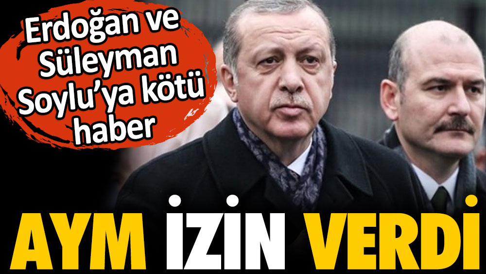 AYM izin verdi. Cumhurbaşkanı Erdoğan ve Süleyman Soylu'ya kötü haber