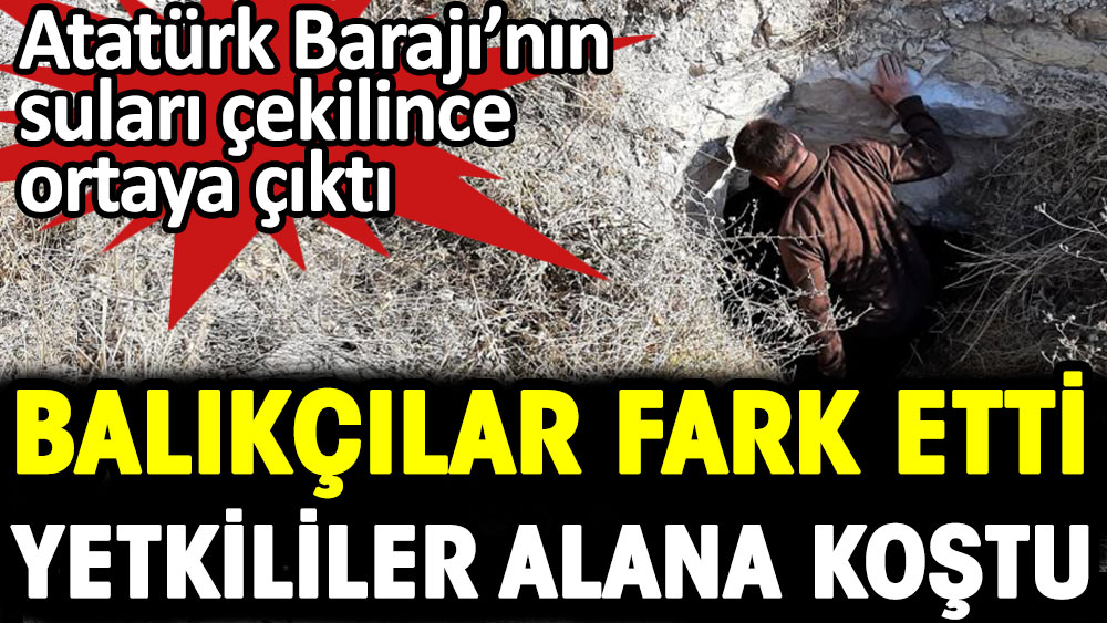 Atatürk Barajı'ndaki sular çekildi balıkçılar fark etti