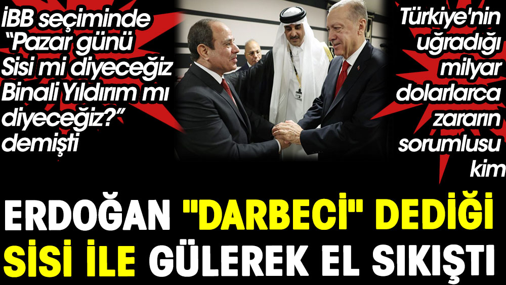 Erdoğan ''darbeci'' dediği Sisi ile gülerek el sıkıştı