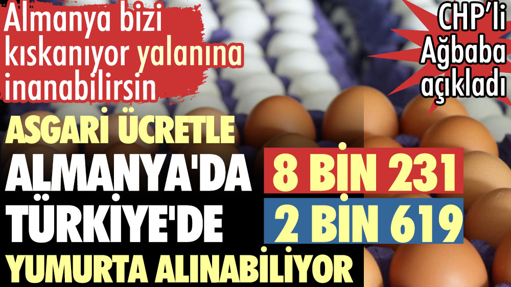 Almanya'da asgari ücrete 8 bin 231 Türkiye'de 2 bin 619 yumurta alınabiliyor. CHP’li Ağbaba açıkladı